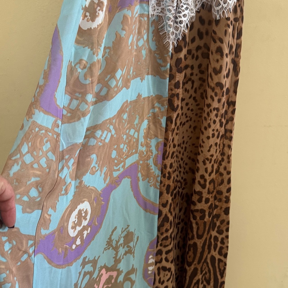 Leopard and Floral Lace Accent Skirt - Picture 11 of 12